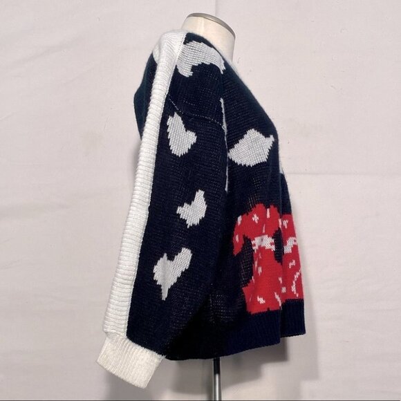 Vintage KAOS Black White Red Puppy Sweater S - Picture 3 of 8